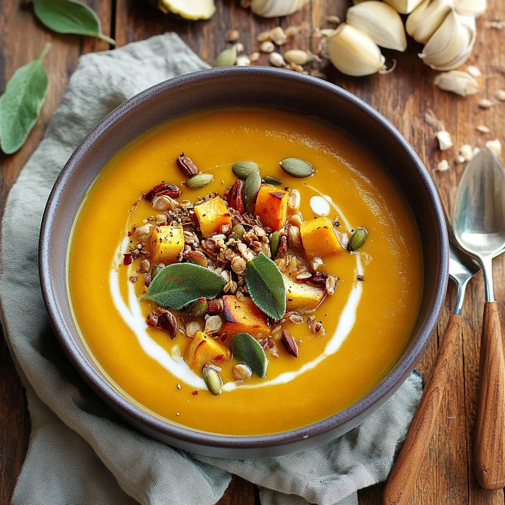 Autumn Harvest Soup with Roasted Squash Seeds