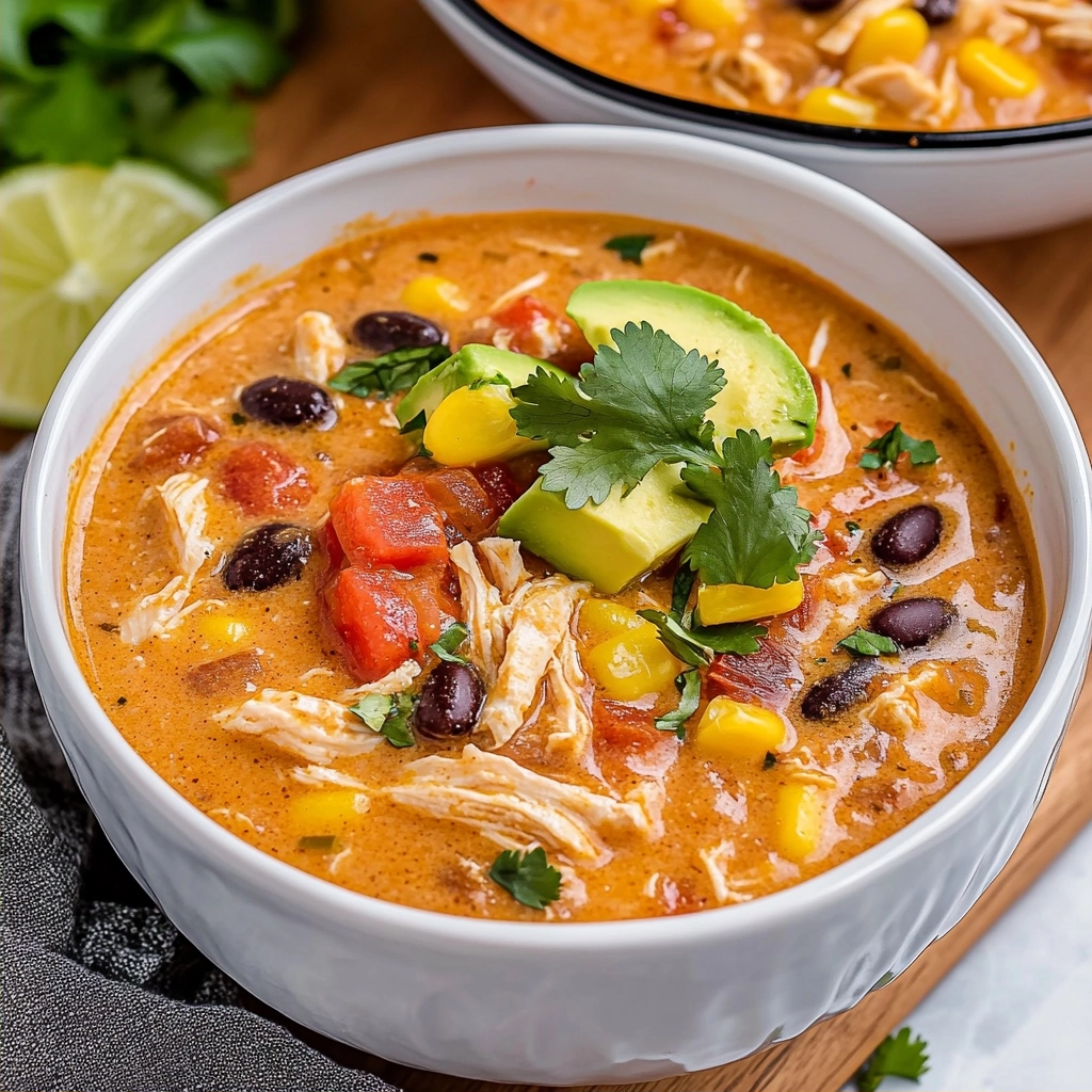 Slow Cooker Creamy Chicken Enchilada Soup