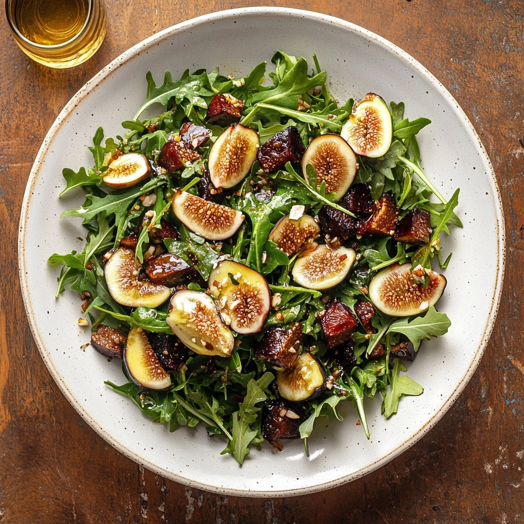 Autumn Arugula House Salad with Fig Vinaigrette