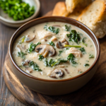 Creamy Mushroom Kale Turkey Soup