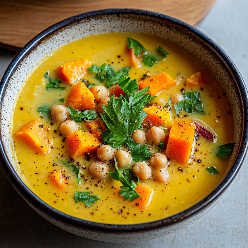 Coconut Chickpea Sweet Potato Soup
