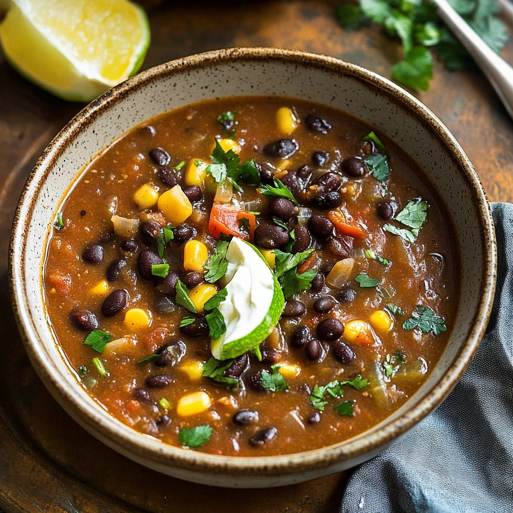 Spicy Vegetarian Black Bean Soup