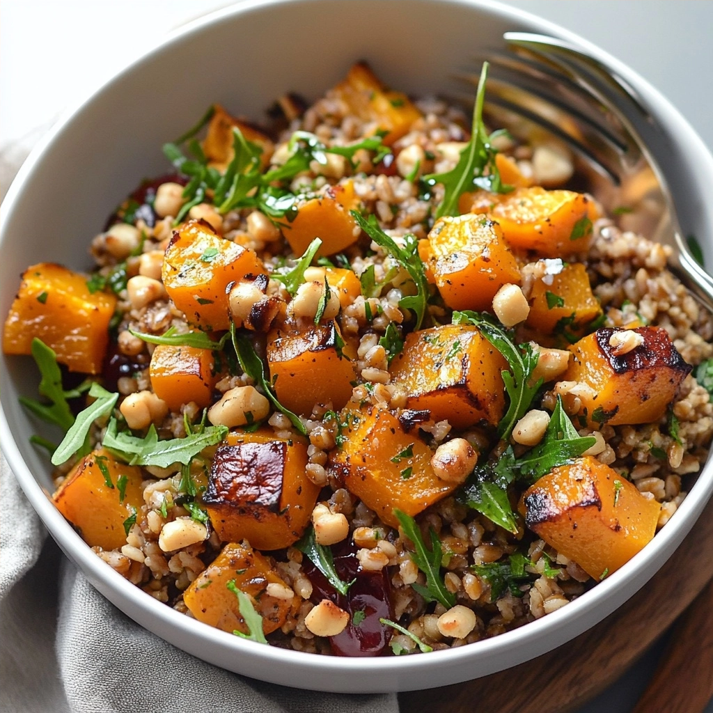 Balsamic Roasted Butternut Squash and Farro Bowls
