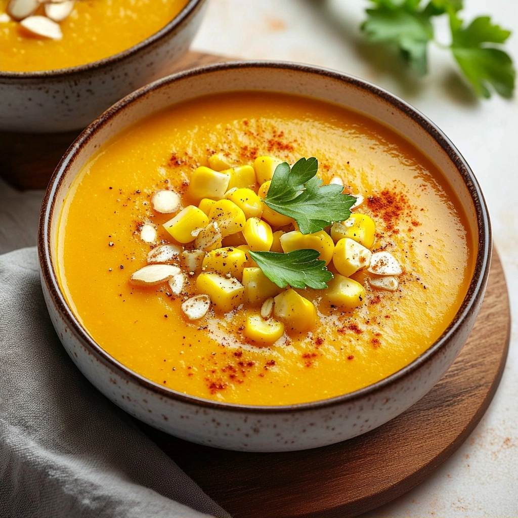 Spiced Butternut Squash Soup with Sweet Corn