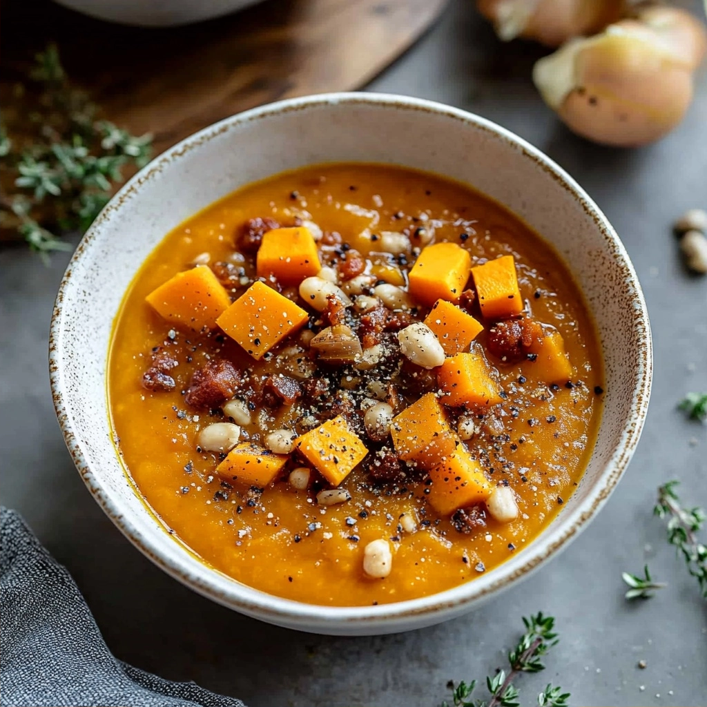 Autumn Butternut Squash and Sweet Potato Soup