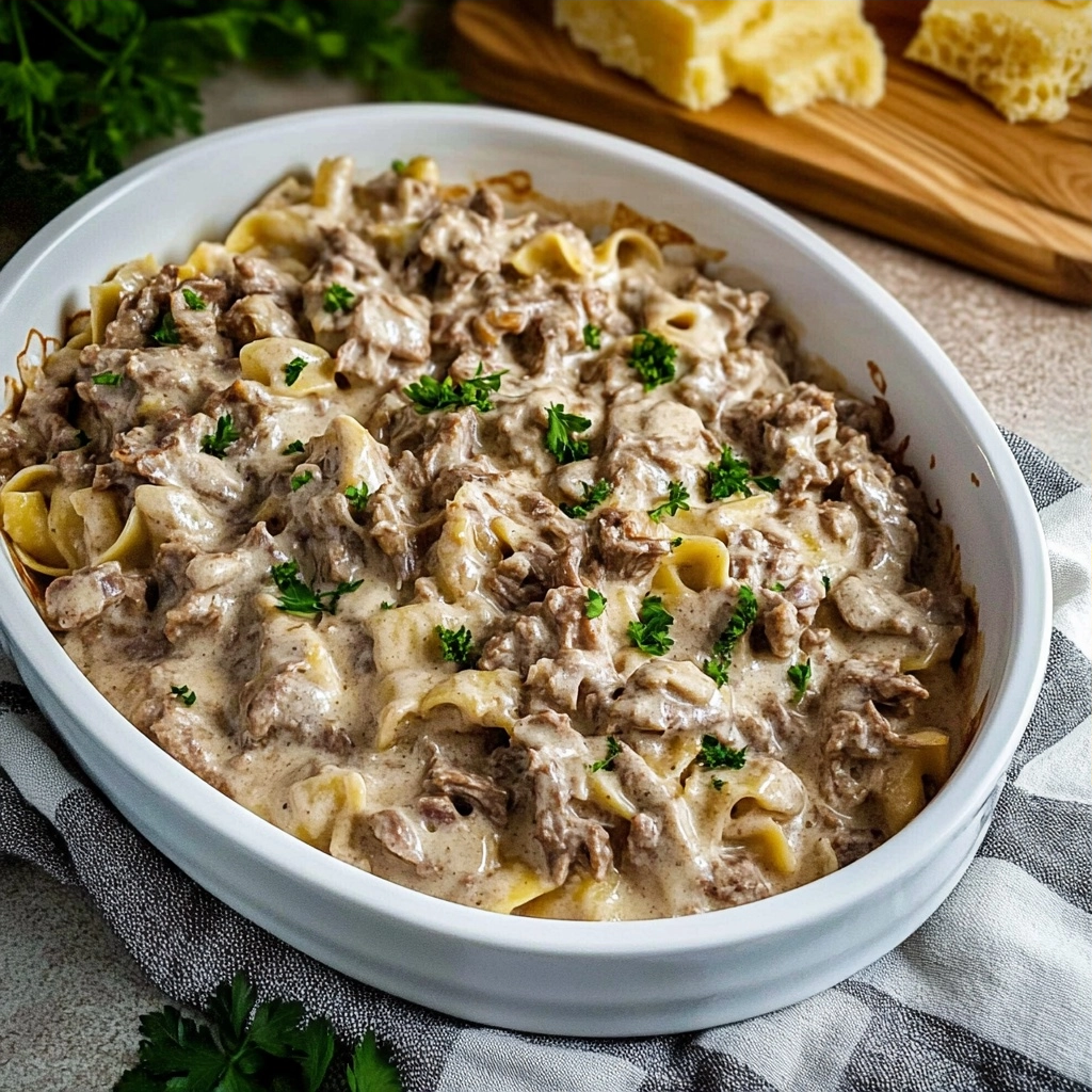 Creamy Beef Stroganoff Casserole